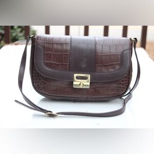 Talbots croc embossed shoulder/cross body bag